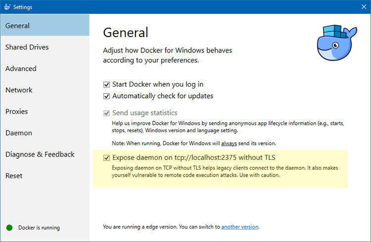 mac os docker for win 10